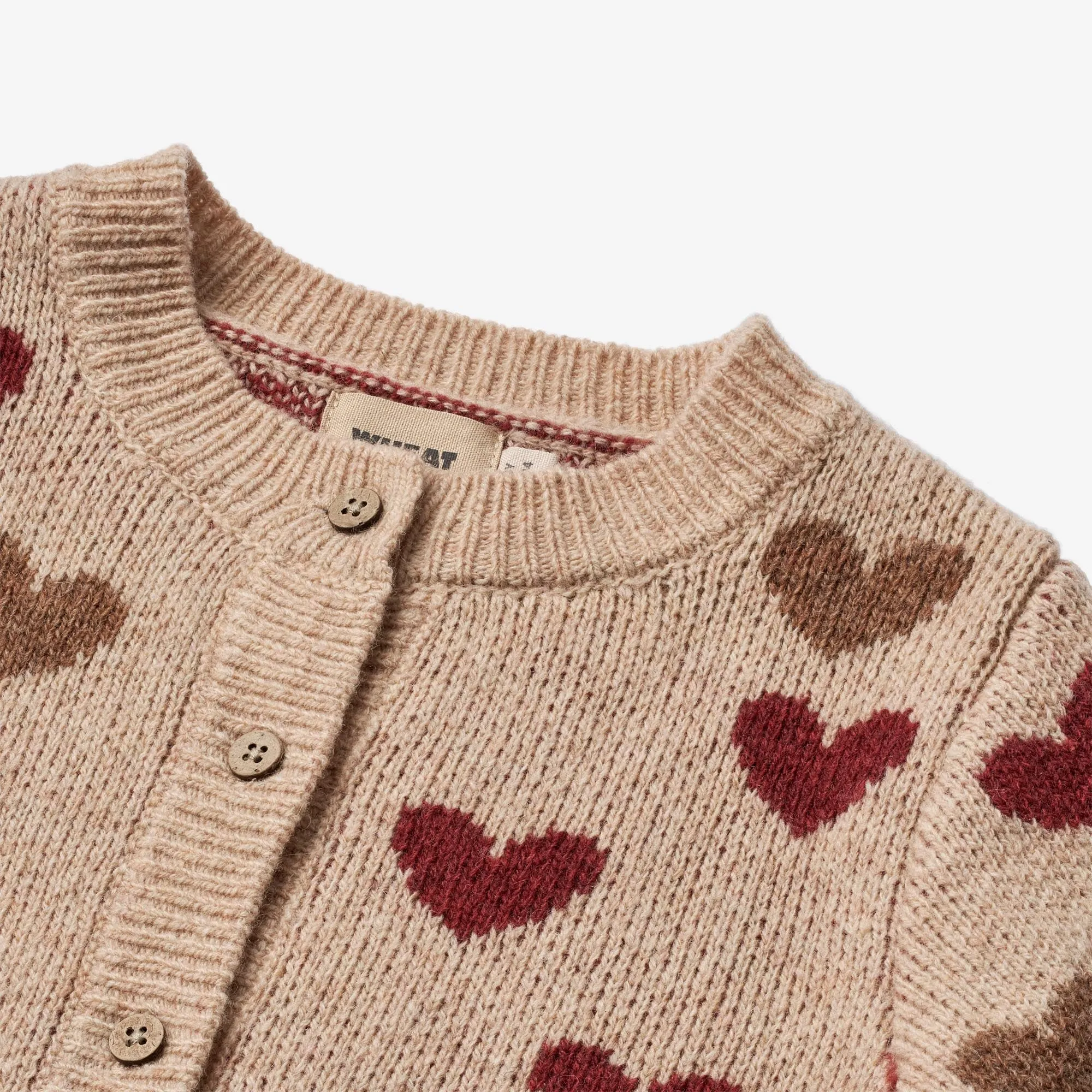Jacquard Cardigan Hearts - offwhite