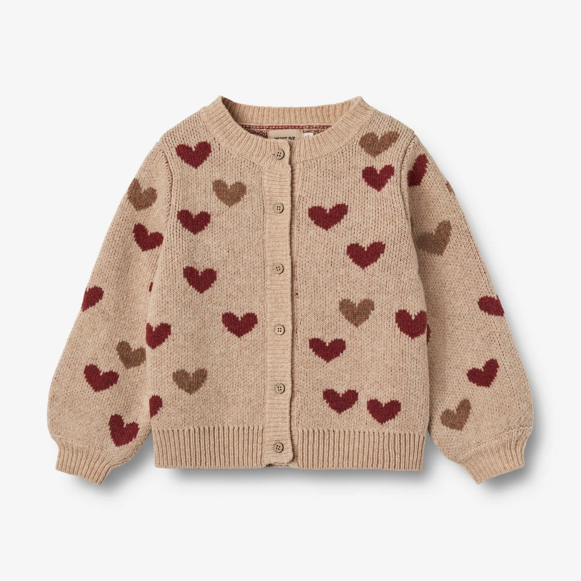 Jacquard Cardigan Hearts - offwhite
