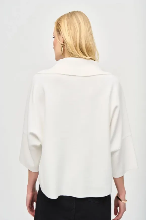 Jacquard Zip Collar Sweater