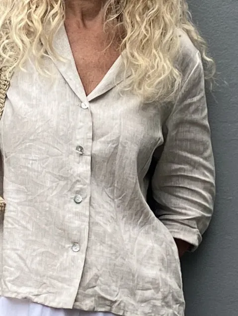 Jiva Fitted Shirt - Natural - Linen