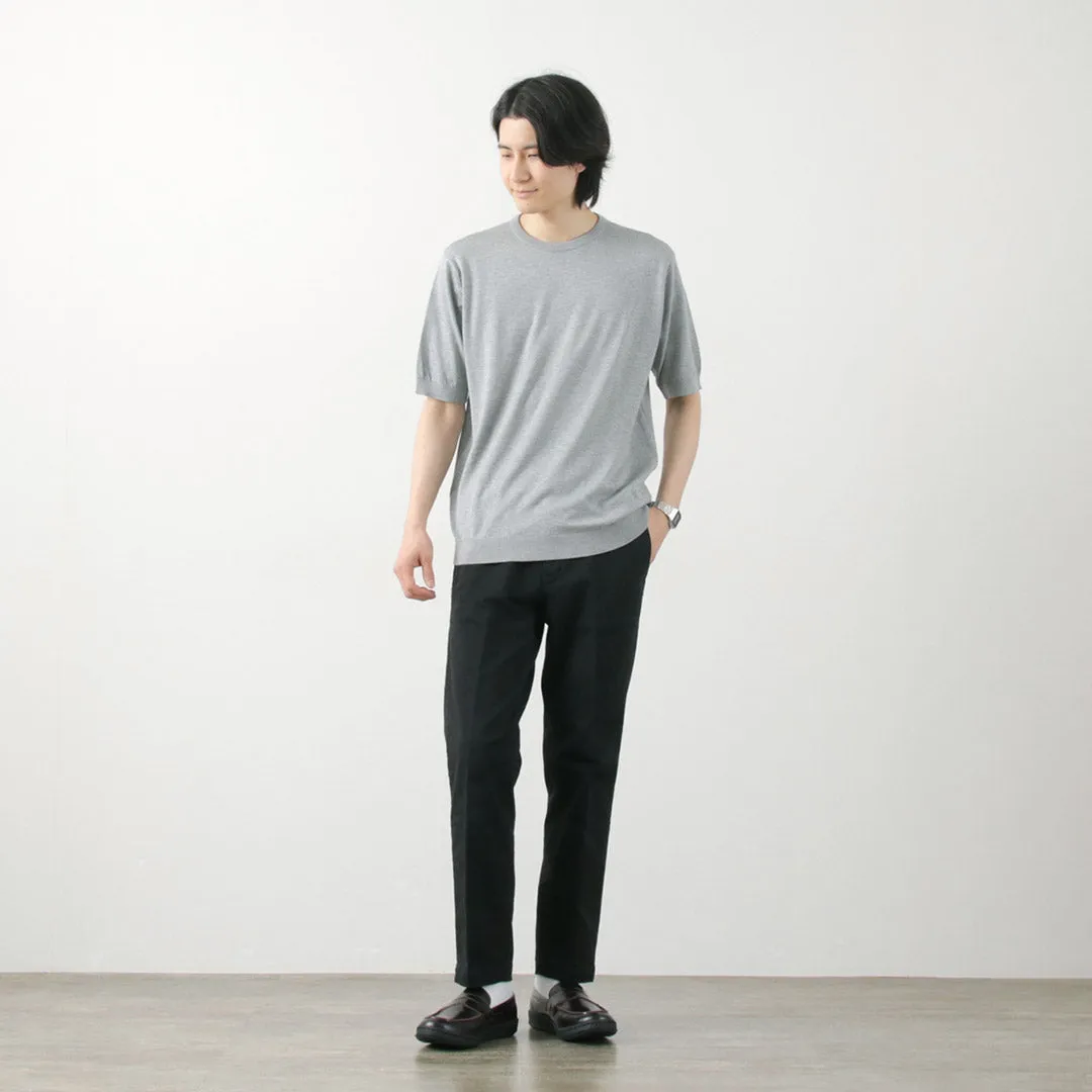 JOHN SMEDLEY / Sea Island Cotton 30 Gauge Crew Neck Knit