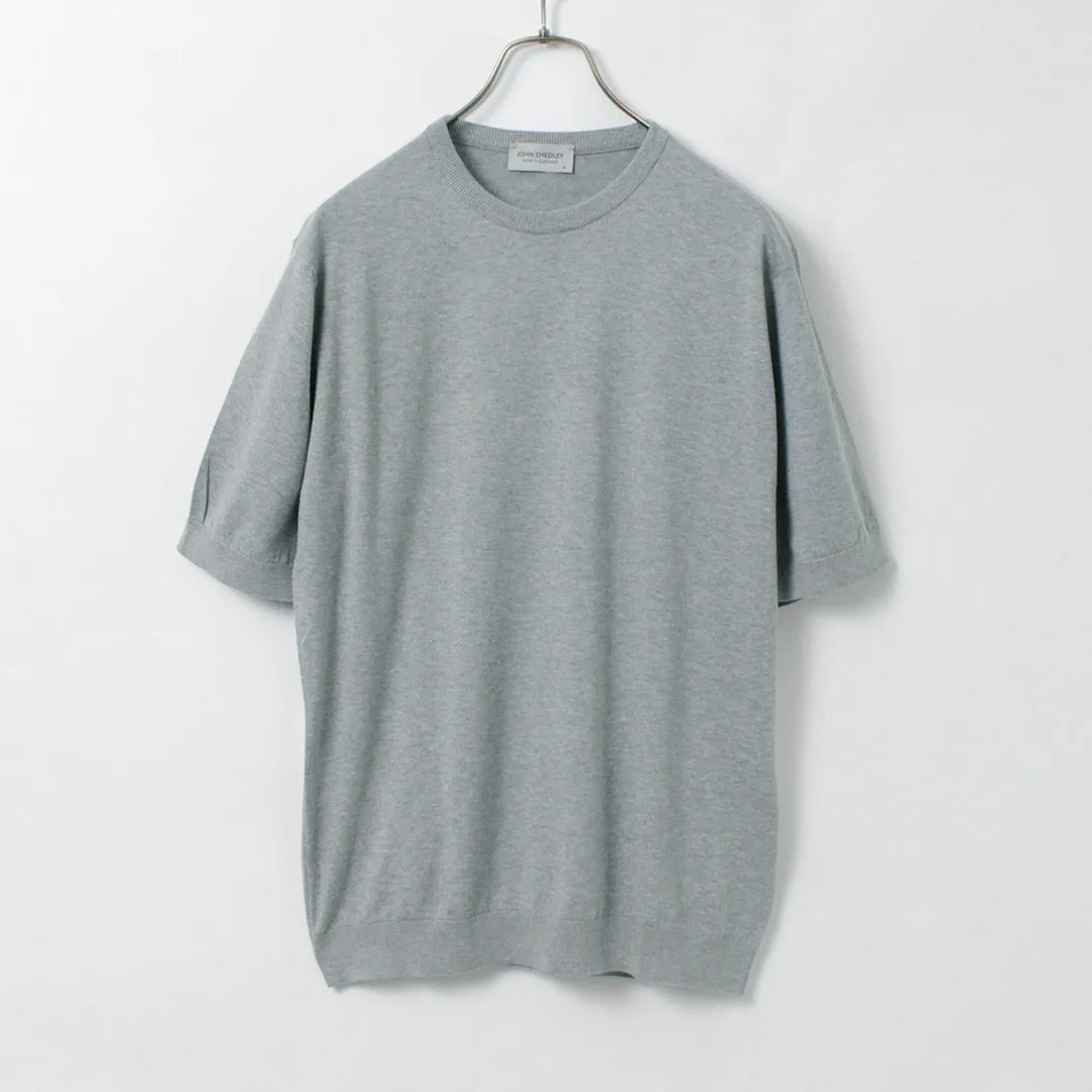 JOHN SMEDLEY / Sea Island Cotton 30 Gauge Crew Neck Knit