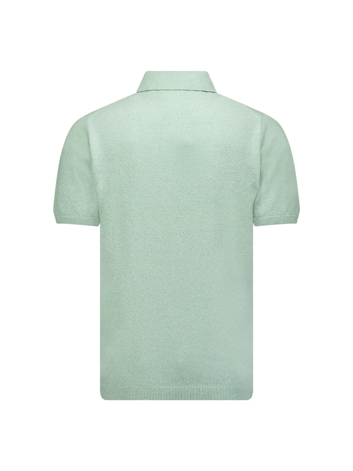 Knitted textured polo with button closure | Mint