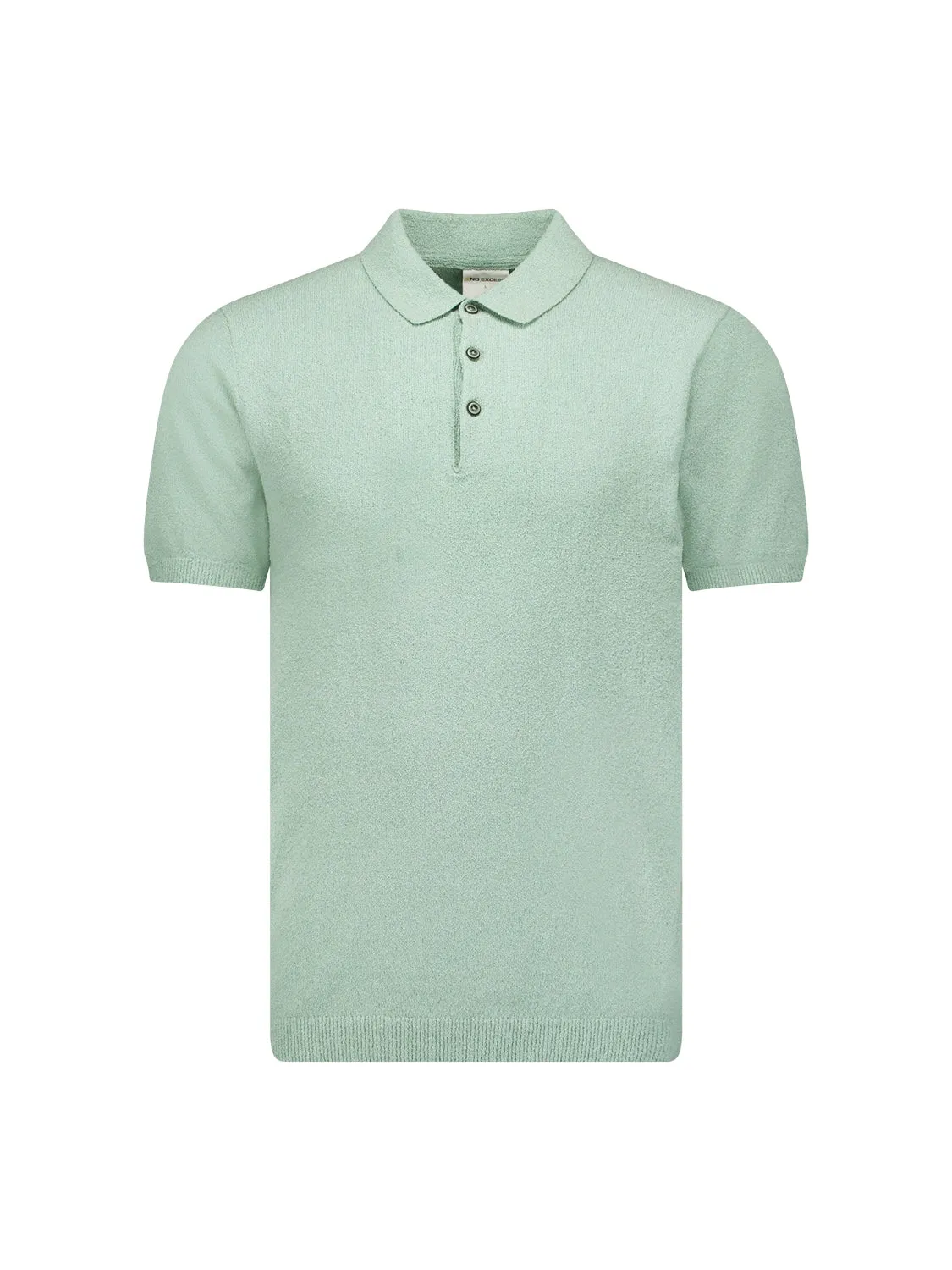 Knitted textured polo with button closure | Mint