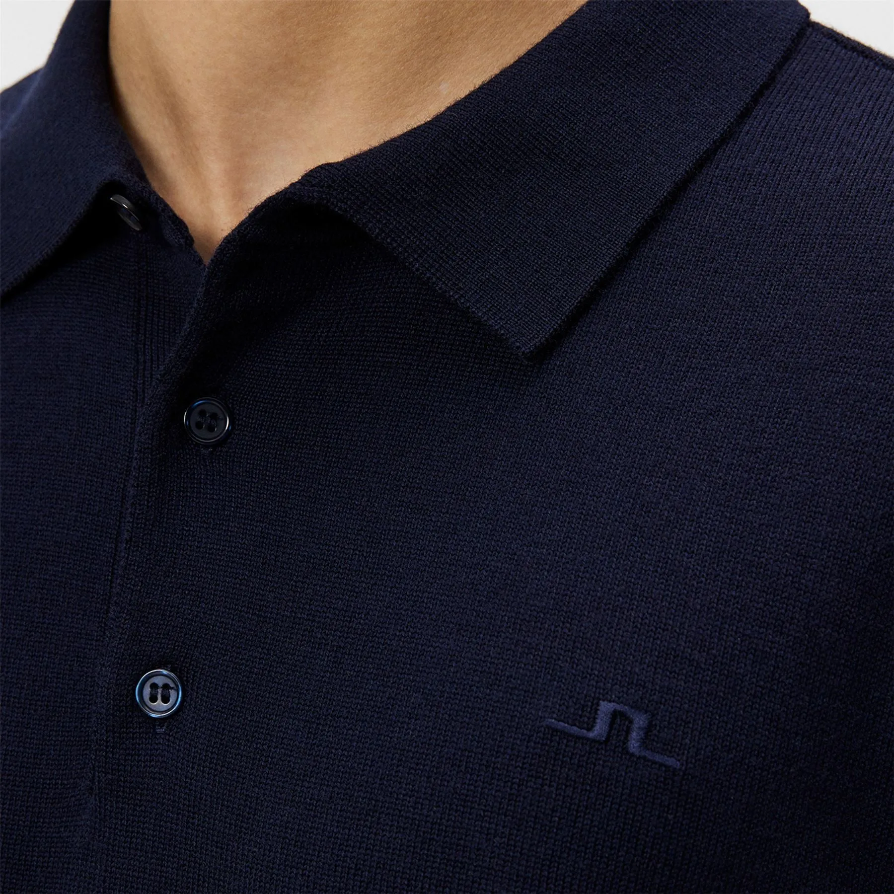 Lear Tech Wool Knitted Polo JL Navy - SS24
