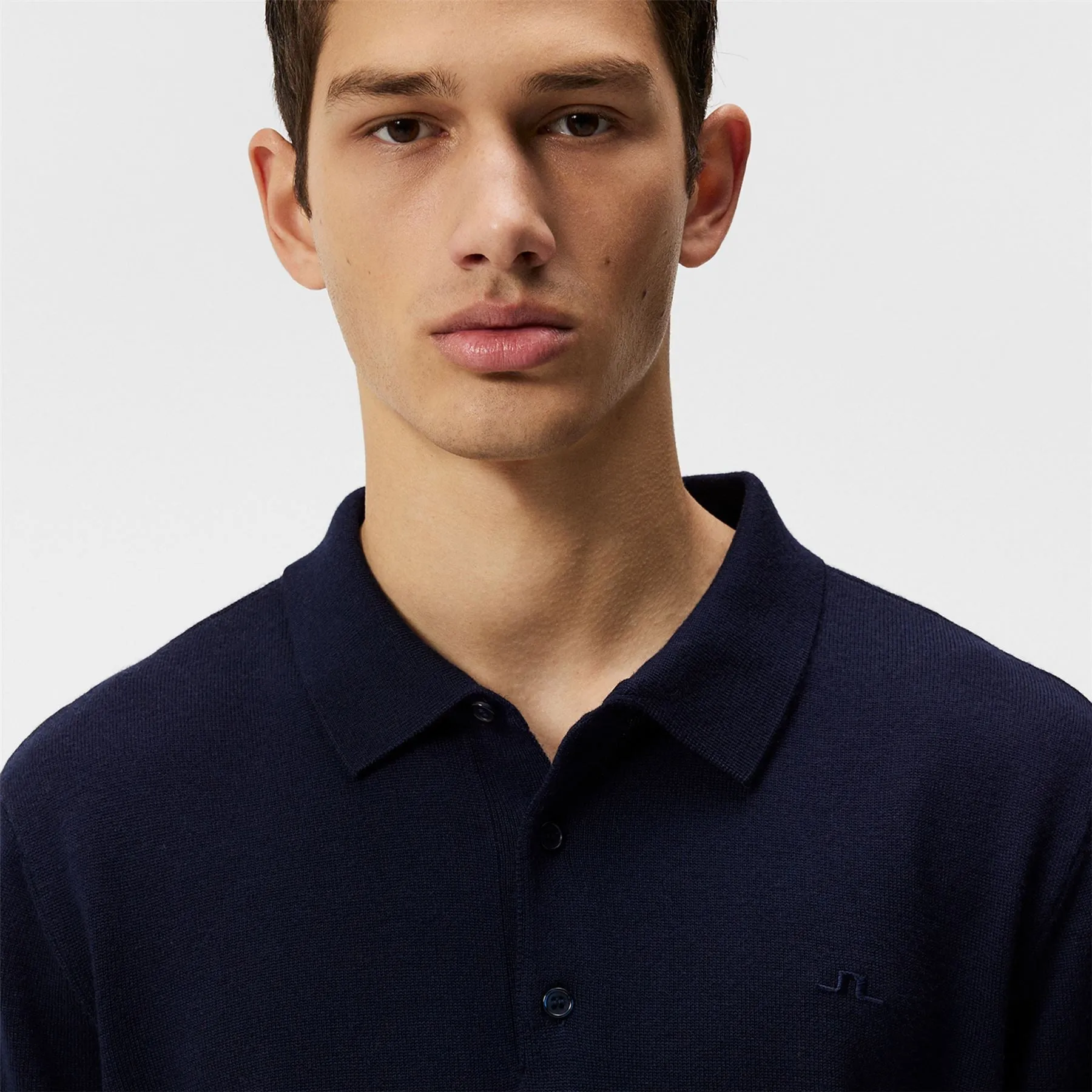 Lear Tech Wool Knitted Polo JL Navy - SS24