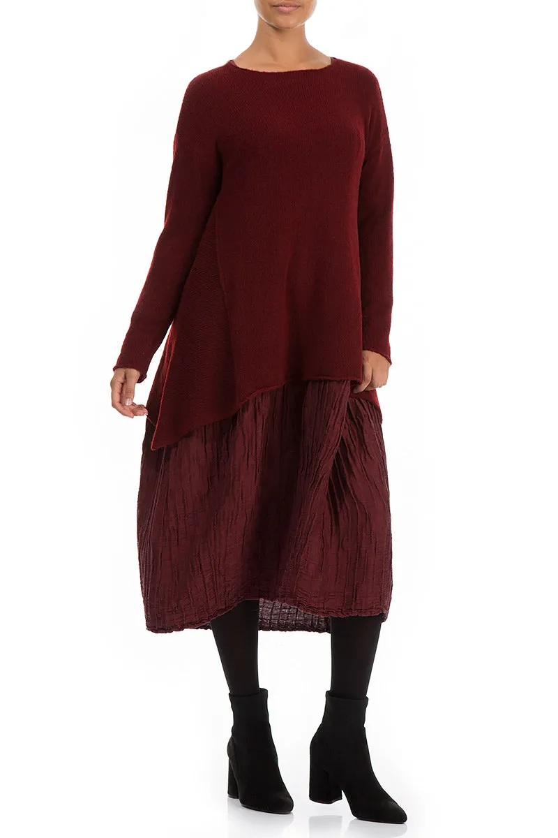 Longer Sides Maroon Wool Sweater