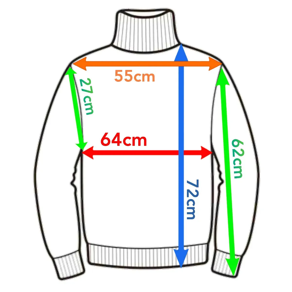 Loose Fit Cashmere Roll Neck Jumper With Turnback Cuffs