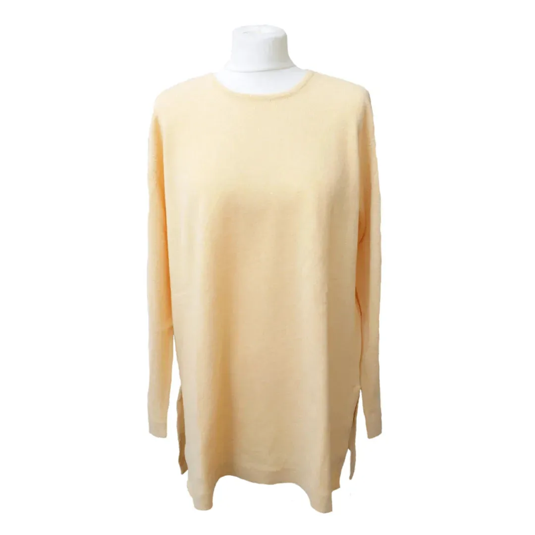 Loose Fit Cashmere Round Neck Long Tunic