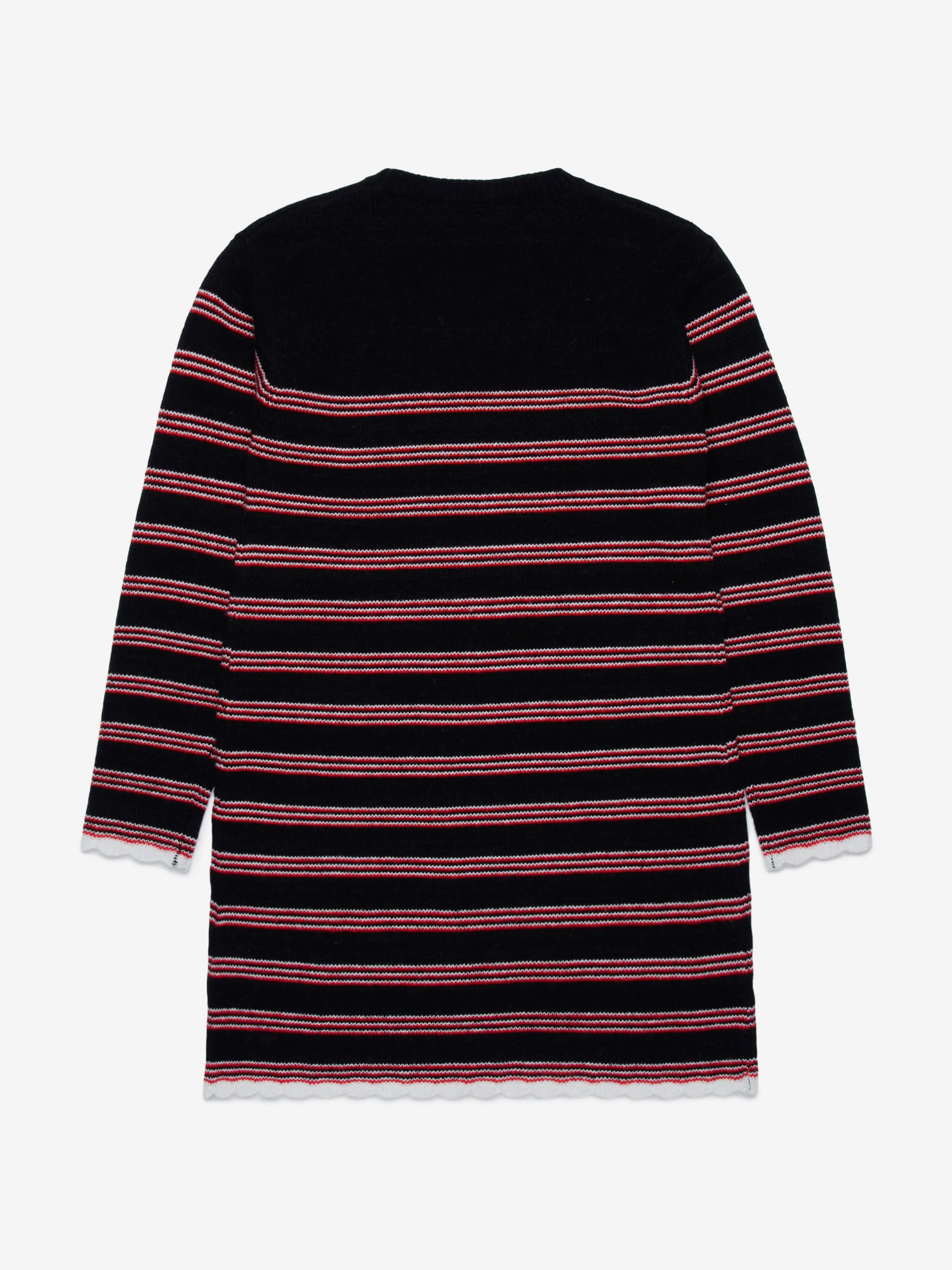 MARNI Girls Knitted Striped Dress in Black