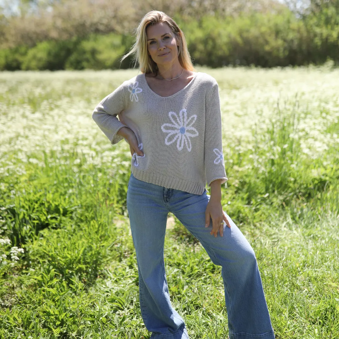 Meadow 3/4 Sleeve Cotton V