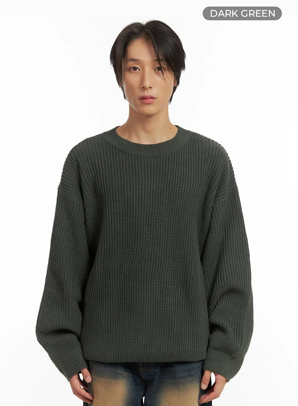 Men's Basic Crew-Neck Knit Sweater IO402