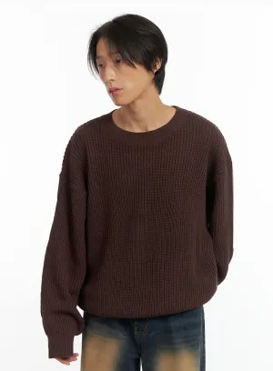 Men's Basic Crew-Neck Knit Sweater IO402