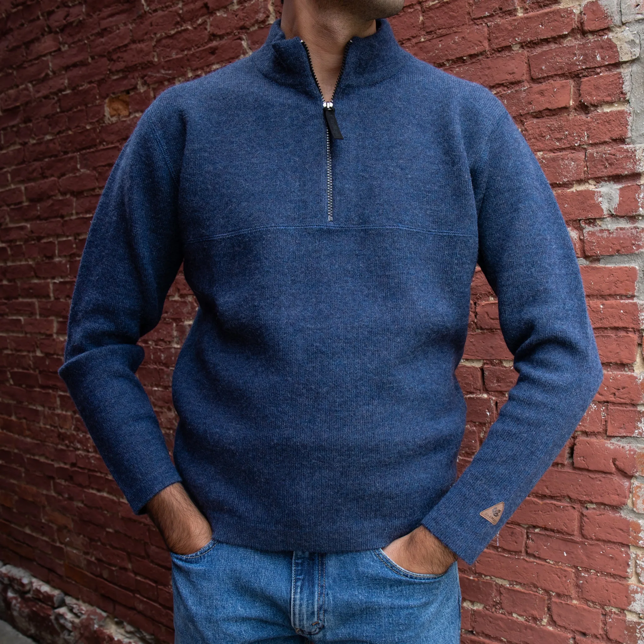 Men’s Bucksport Half-Zip Alpaca Sweater