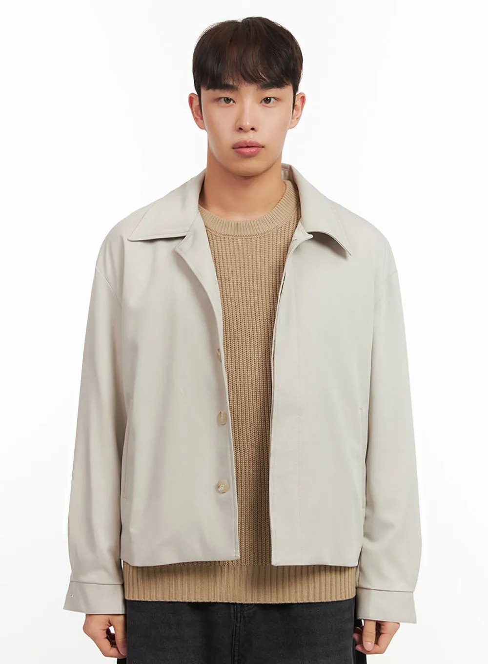 Men's Collared Button-Up Jacket IF521