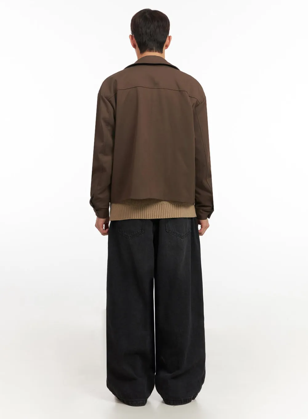 Men's Collared Button-Up Jacket IF521