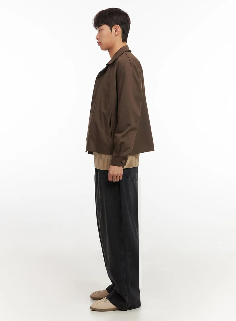 Men's Collared Button-Up Jacket IF521