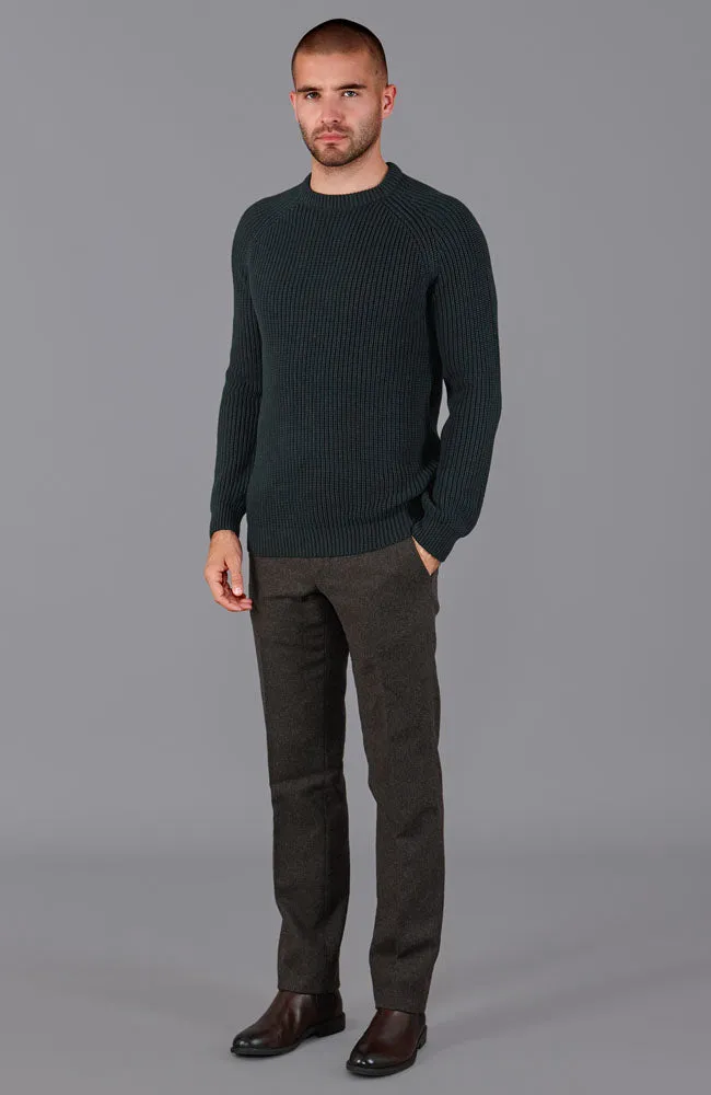 Mens Cotton Fisherman Rib Knit Jumper