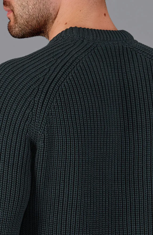 Mens Cotton Fisherman Rib Knit Jumper