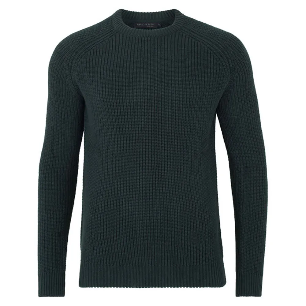 Mens Cotton Fisherman Rib Knit Jumper