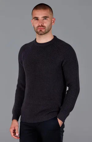 Mens Cotton Fisherman Rib Knit Jumper