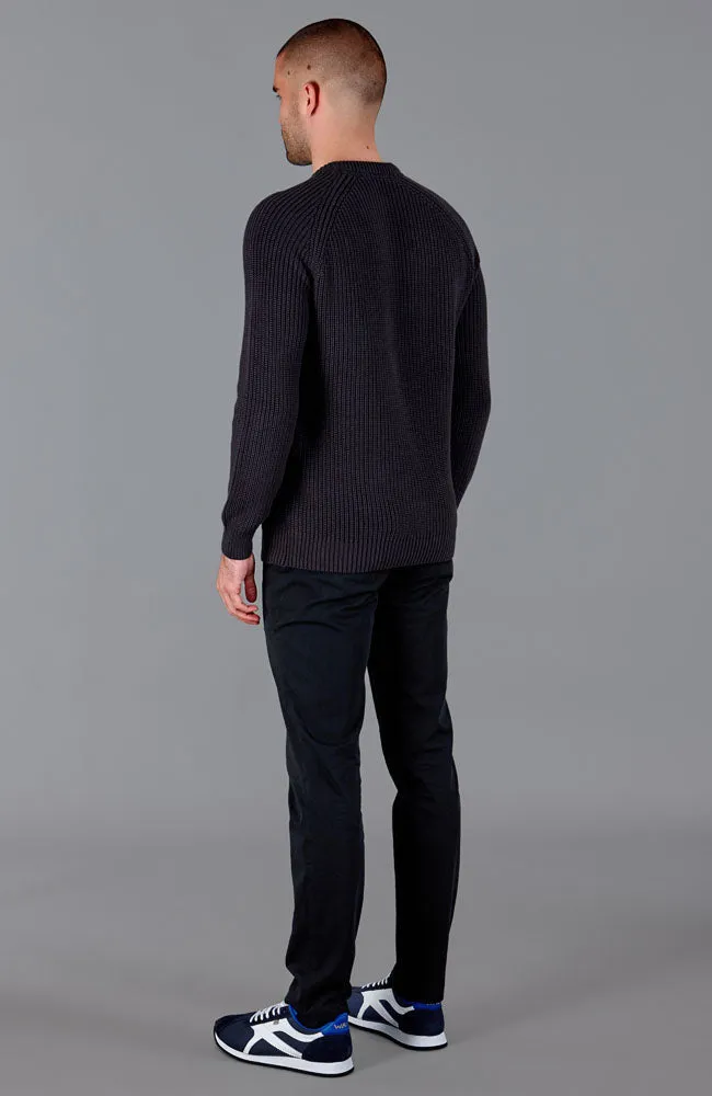 Mens Cotton Fisherman Rib Knit Jumper