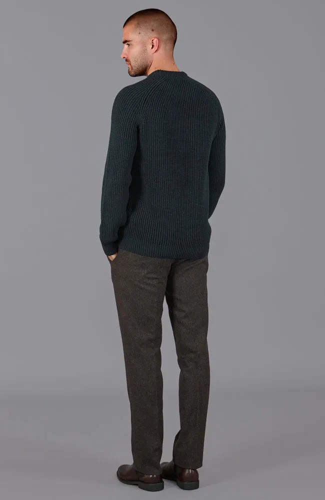 Mens Cotton Fisherman Rib Knit Jumper