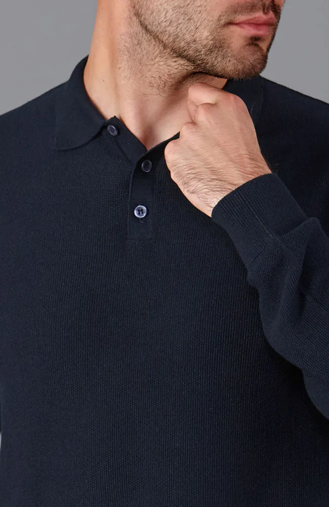 Mens Cotton Moss Stitch Polo Shirt