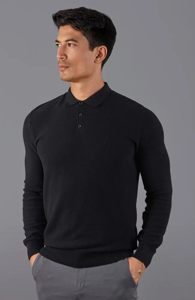 Mens Cotton Moss Stitch Polo Shirt