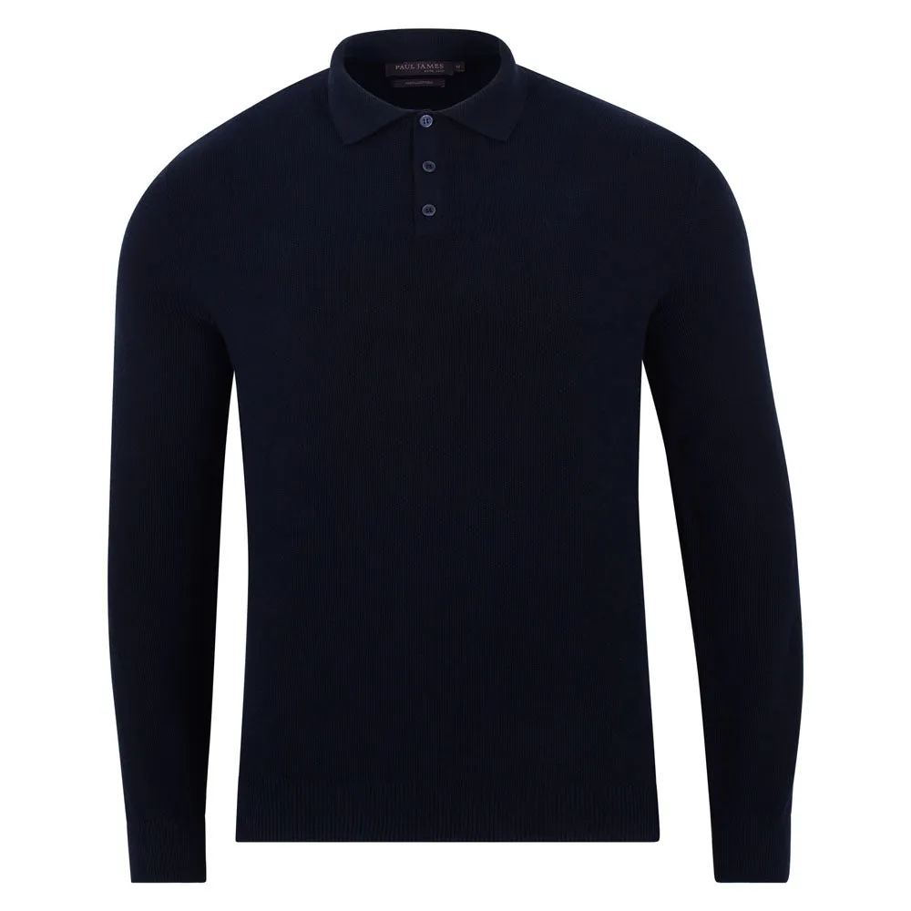 Mens Cotton Moss Stitch Polo Shirt
