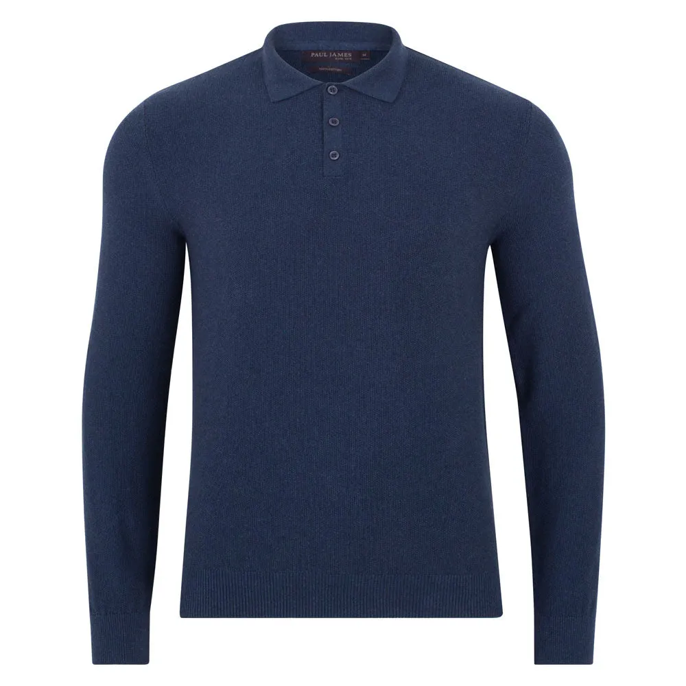 Mens Cotton Moss Stitch Polo Shirt