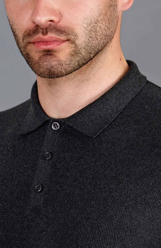 Mens Cotton Moss Stitch Polo Shirt