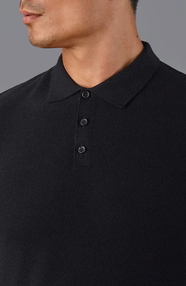 Mens Cotton Moss Stitch Polo Shirt