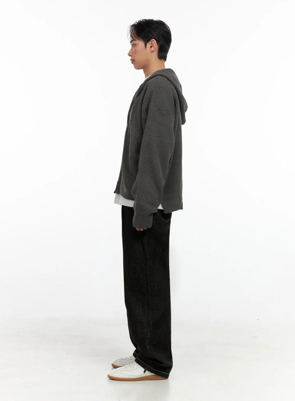 Men's Double-Zip Hooded Sweater IN426