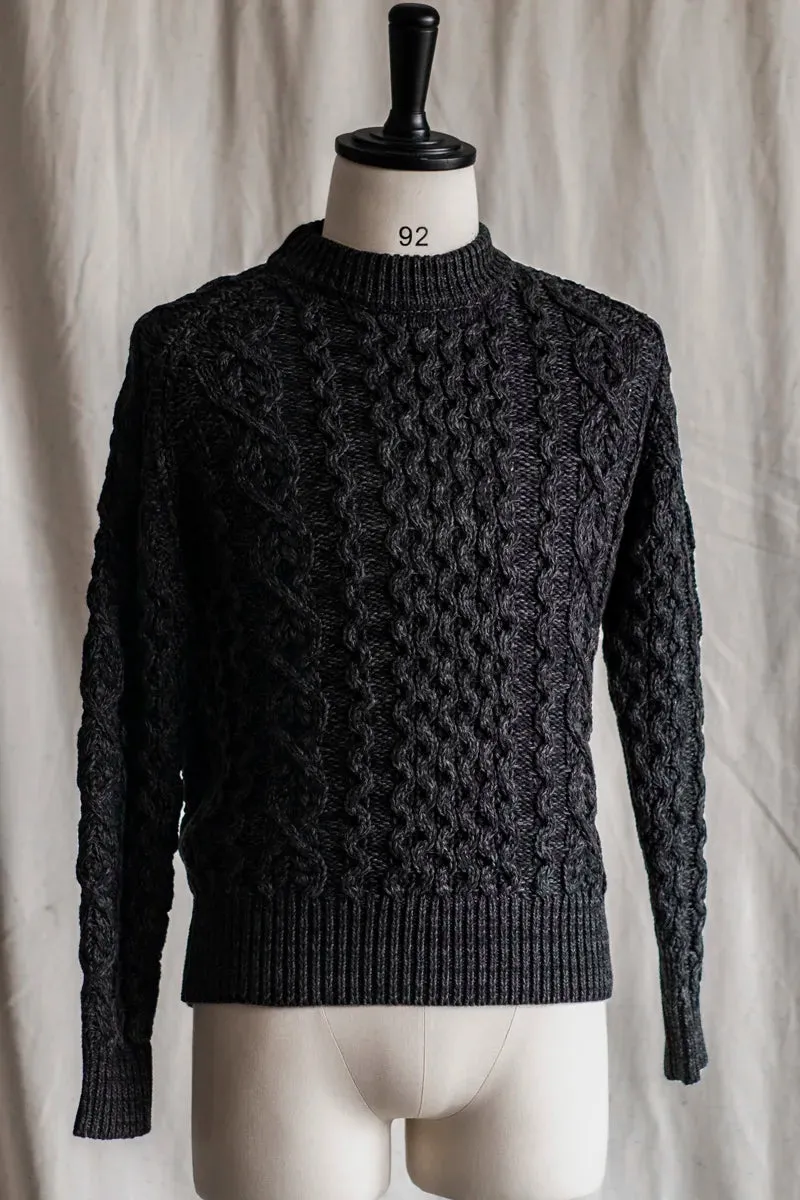 Men's Knitted Lattice Cable Aran Pullover