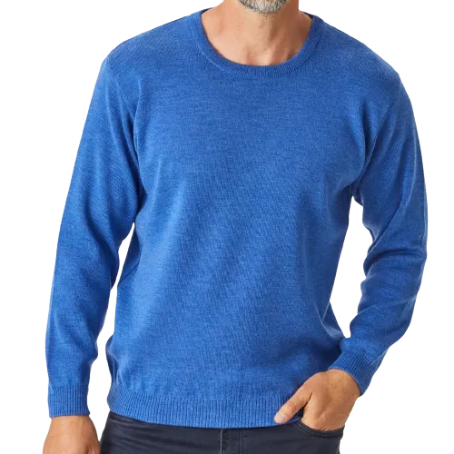 Merino Crew Neck Jumper - Light Blue