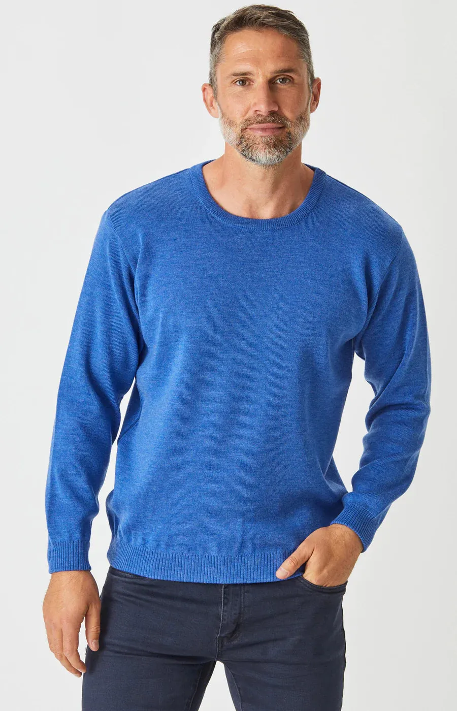 Merino Crew Neck Jumper - Light Blue