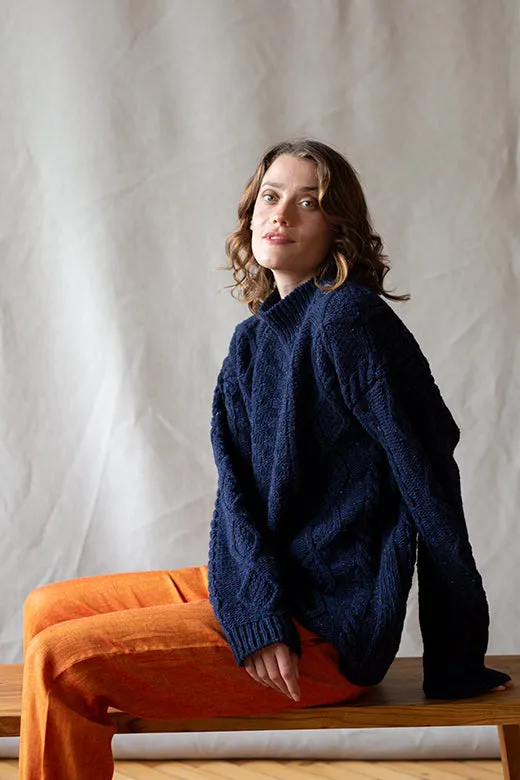 Navy Donegal Aran Jumper