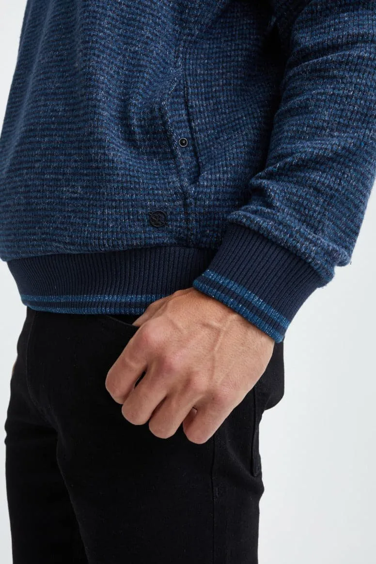 Navy Quarter Zip Knit Sweater