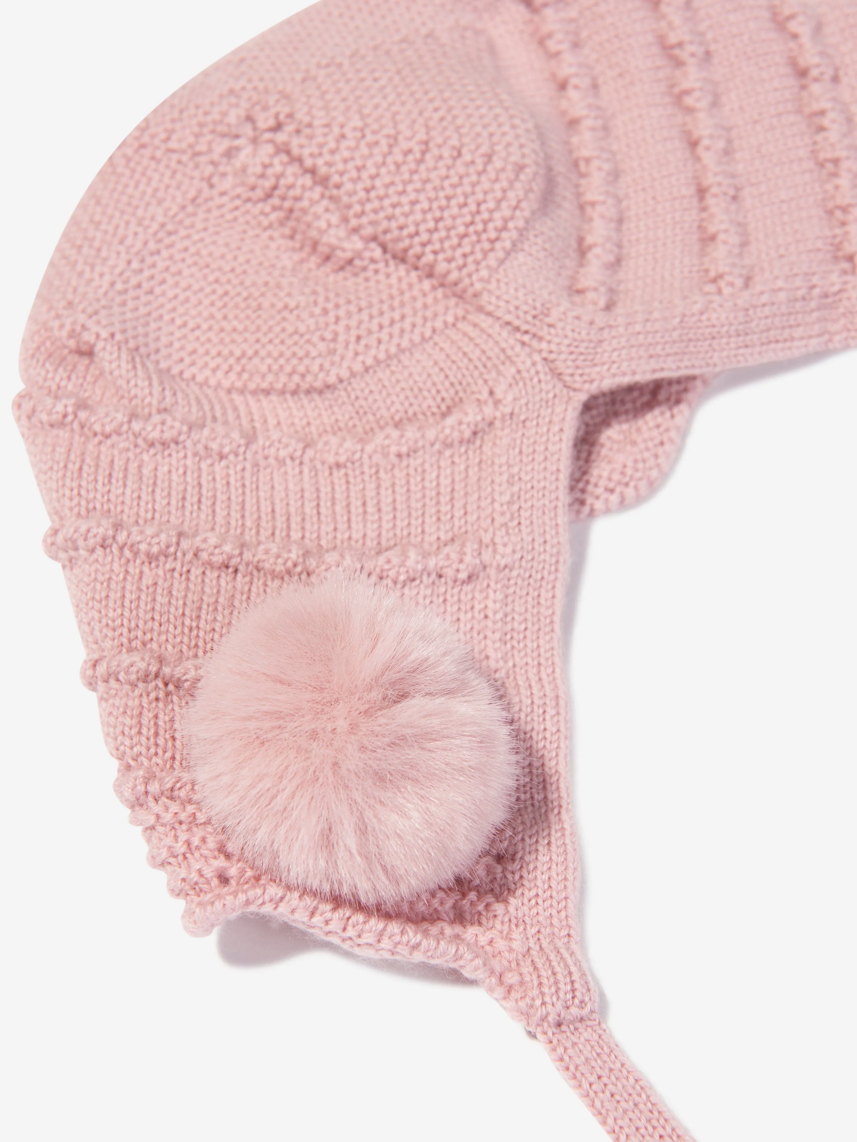 Paz Rodriguez Baby Girls Knitted Bonnet in Pink