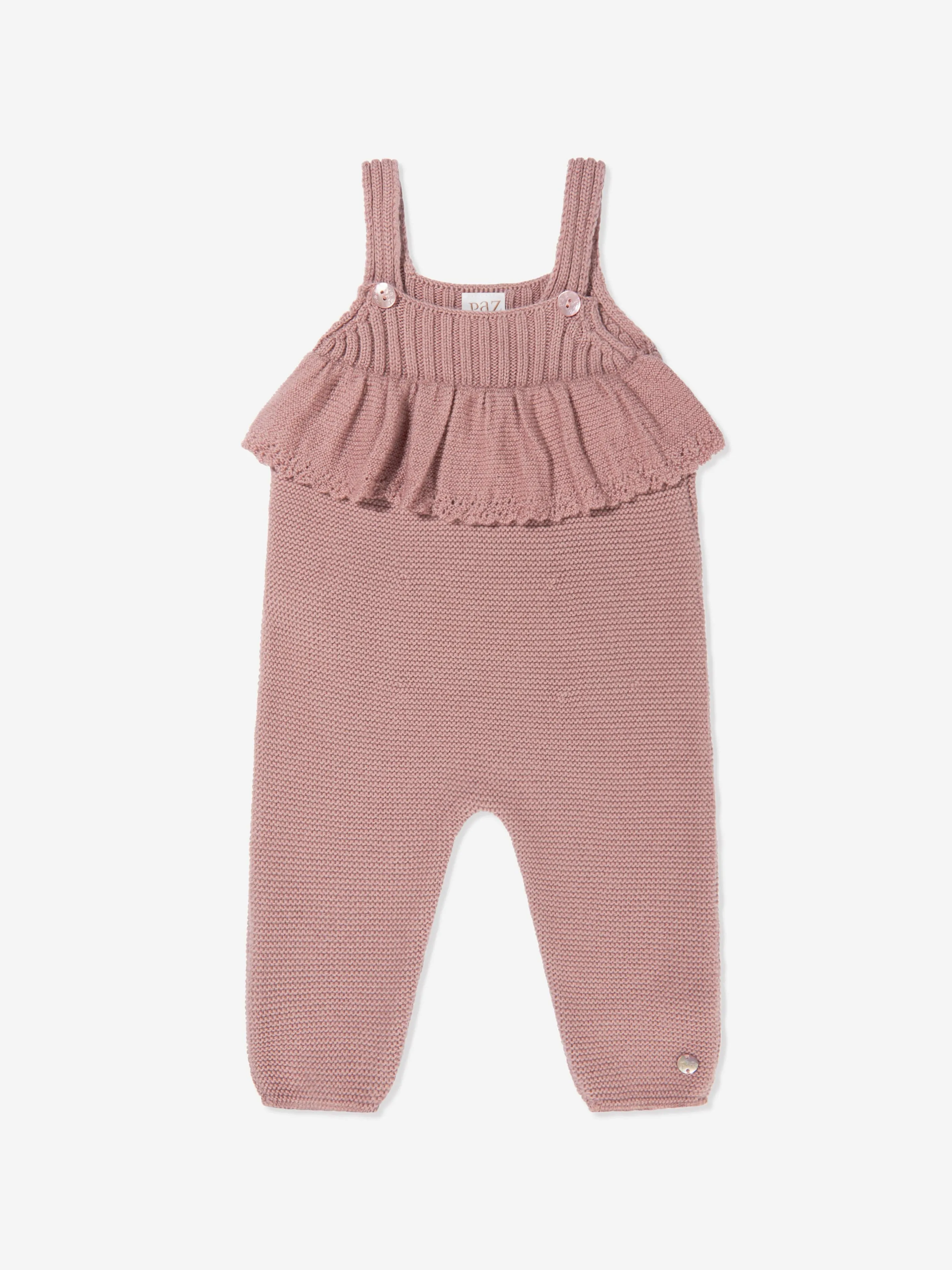Paz Rodriguez Baby Girls Wool Knitted Dungarees