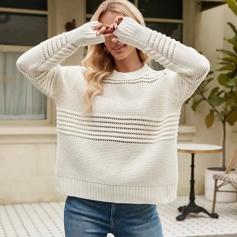 Pullover Sweater Striped Women’s Knitwear Fashion Sweater