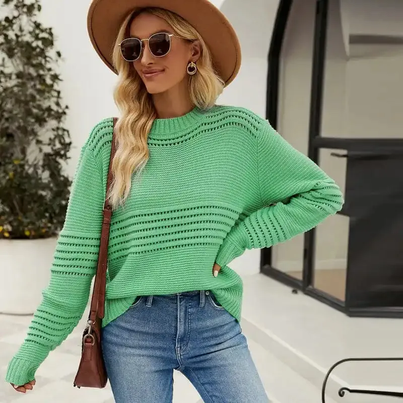 Pullover Sweater Striped Women’s Knitwear Fashion Sweater