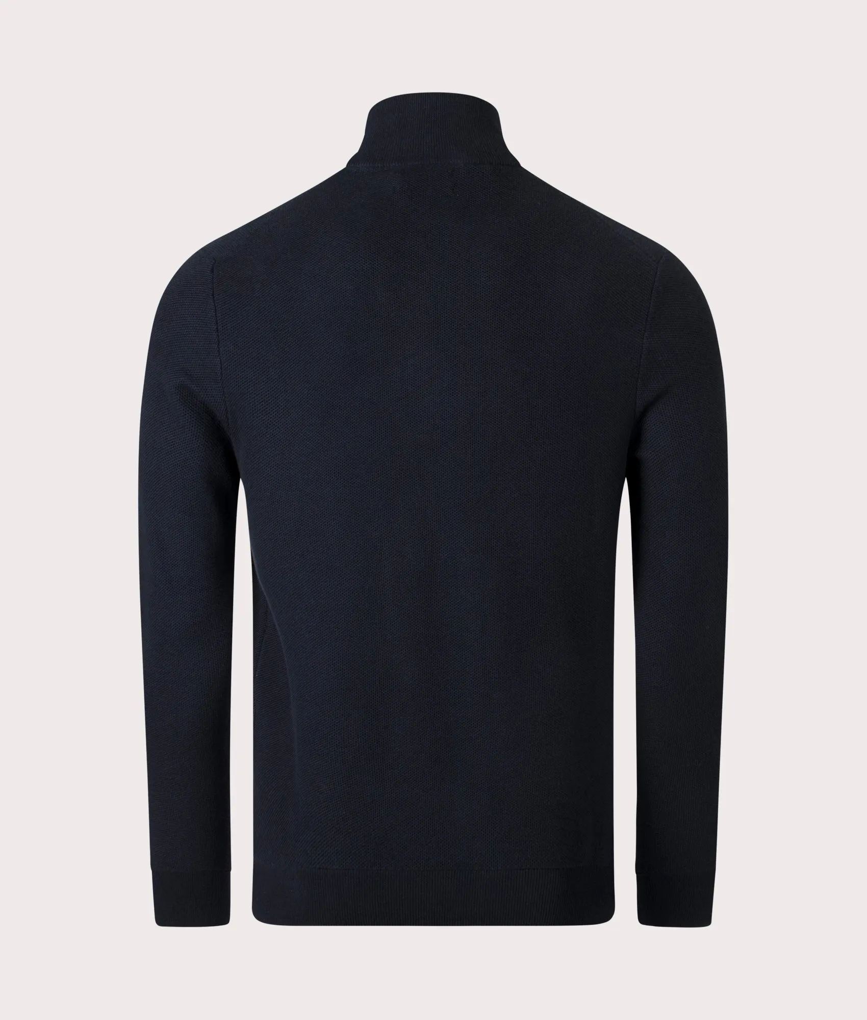 Quarter Zip Contrast Logo Knit