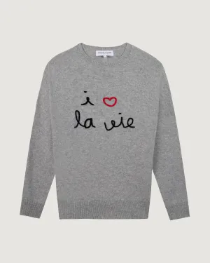 "I Love La Vie" buzelin cashmere sweater