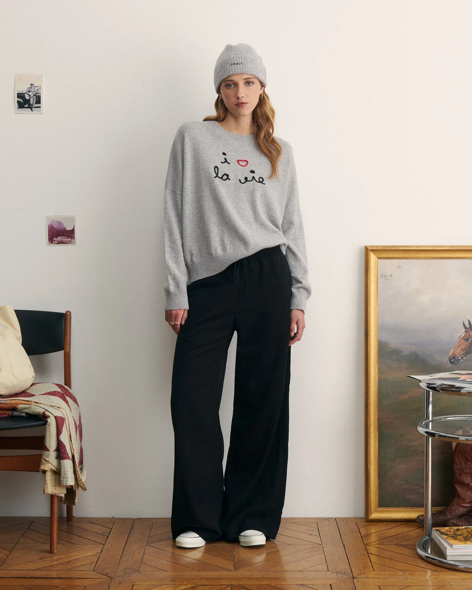 "I Love La Vie" buzelin cashmere sweater