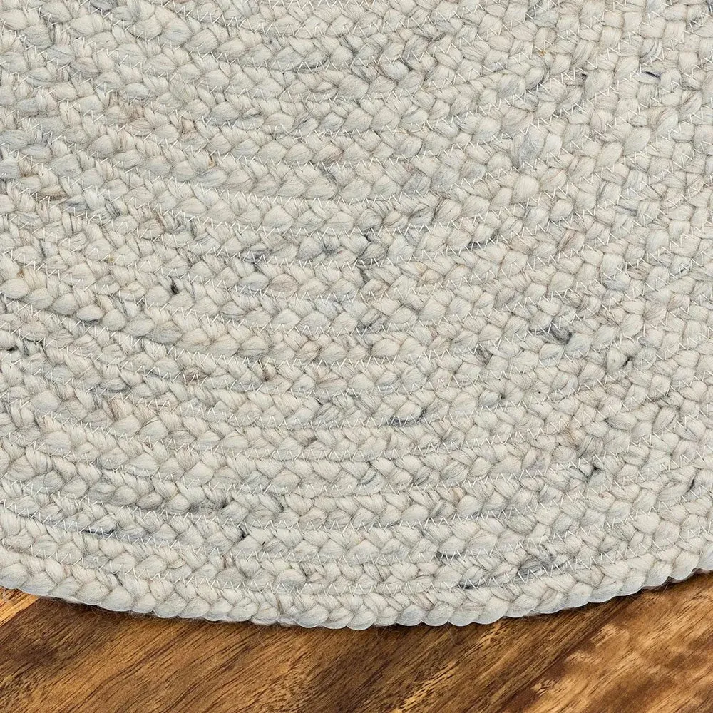 Rebecca Braided Round Rug - Cream