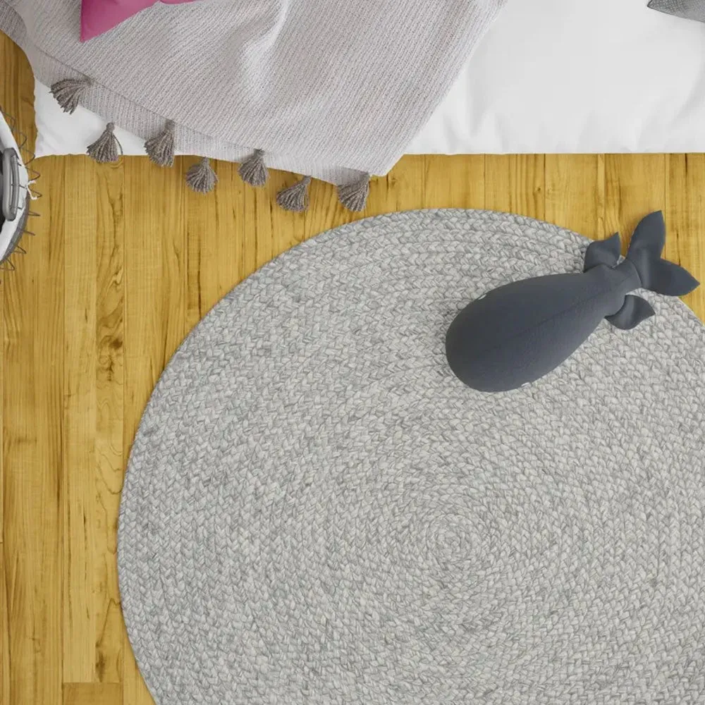 Rebecca Braided Round Rug - Fossil