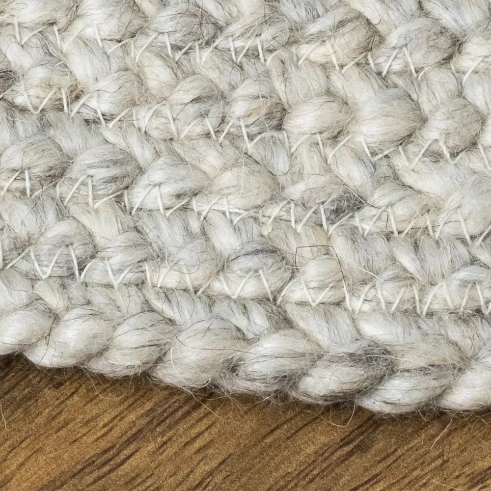 Rebecca Braided Round Rug - Silver