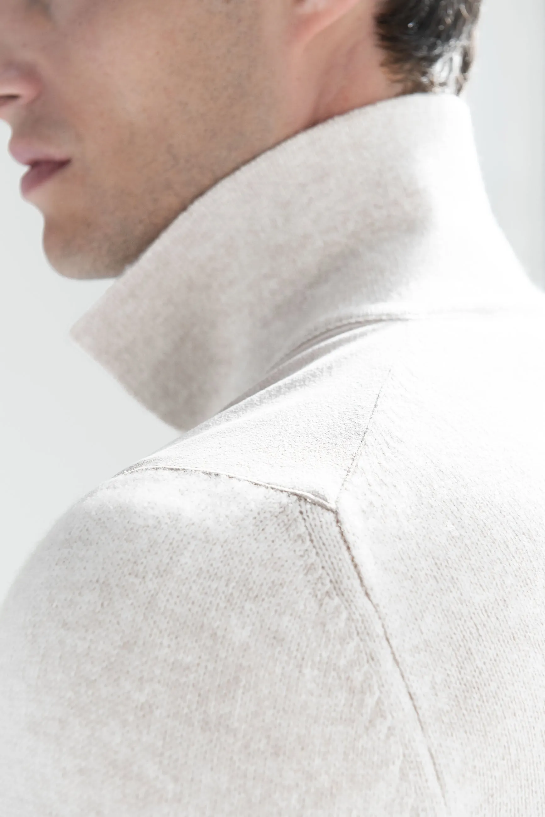 Sand alcantara polo shirt - Made in Italy